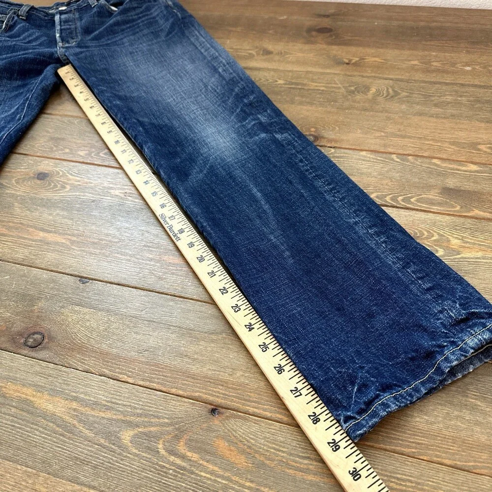 Saitex Men’s Jeans 30x29 Button Fly Medium Wash Straight Fit Sustainable Company - Picture 9 of 15